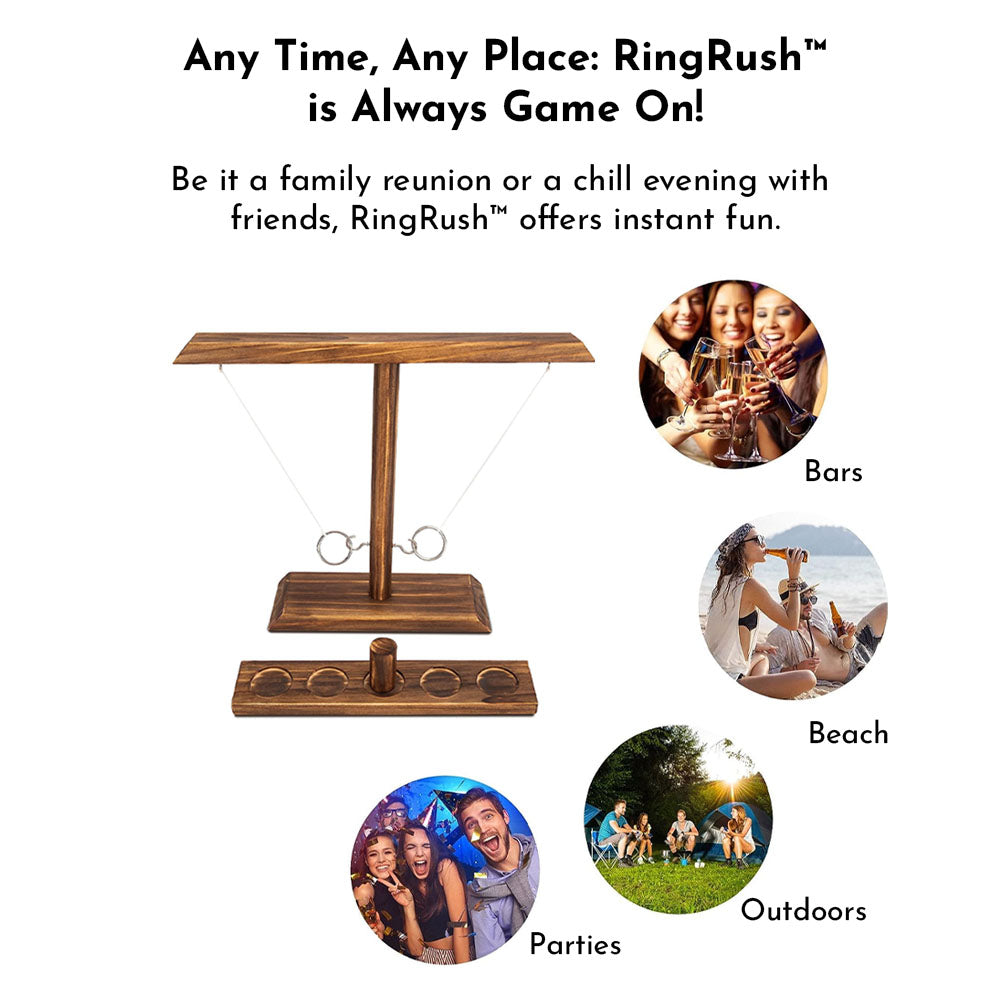 RingRush™ Wooden Hook & Ring Game